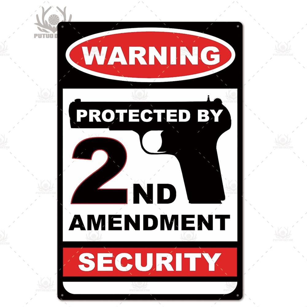 Putuo Decor Beware of Warning Vintage Tin Sign Plaque Metal Plate Guard Dog Signs Wall Art Posters for No Trespassing Farmhouse