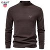 Gant 2026 Autumn and Winter Mid Neck Cashmere Warm and Warm Base T-shirt for Men Wearing Long Sleeved for Men