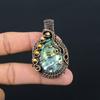 Abalone Shell Gemstone Чистая медная проволока Обернутая ювелирная подвеска ручной работы