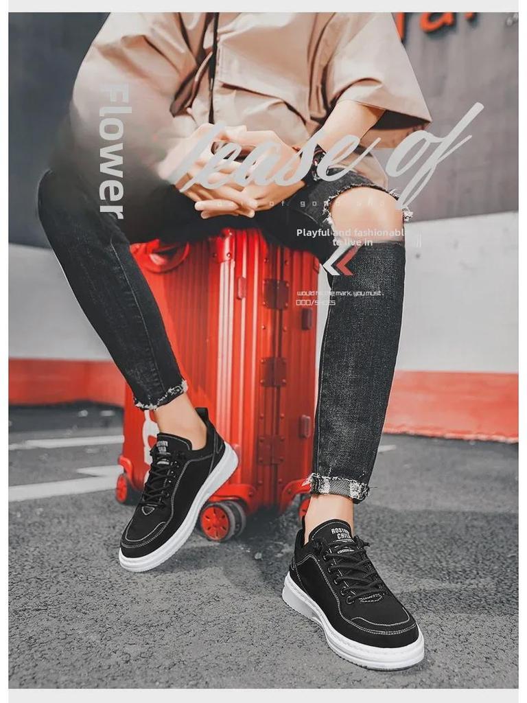 Men's Spring Breathable Ice Silk Deodorant Canvas Shoes - Trendy Low-Top All-Match Style