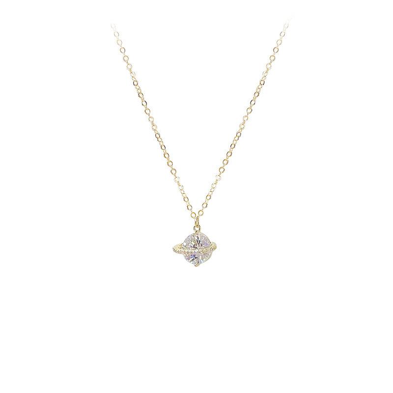 Ожерелья для женщин корейская мода сексуальная женская ключичная цепочка ювелирные изделия Сатурн Планета Цепочка