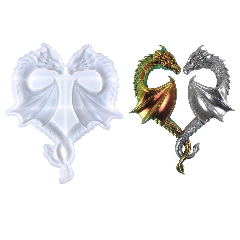 Подвеска Кристалл Эпоксидная смола Сердцевидное Подвесное украшение Форма для литья Форма силиконовая Дракон Формы для смолы