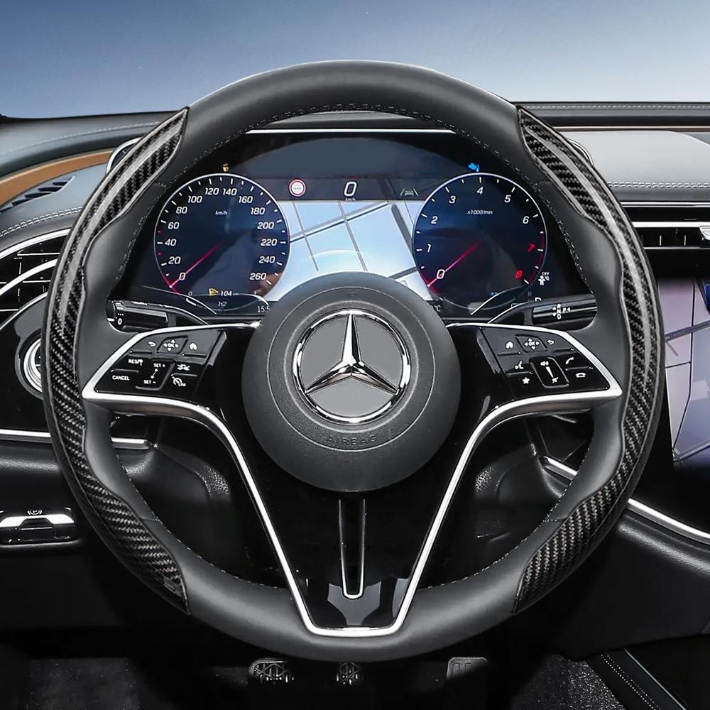 Suitable for Mercedes-Benz Carbon Fiber Texture Steering Wheel Cover with Segmented Quick-Release Design V g S a E C Class Gle Glc Gla Glb