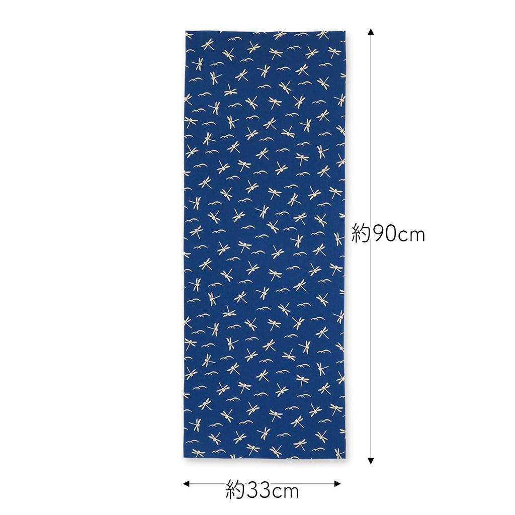 Miyamoto Towel Miyamoto Tenugui Hand Small Dragonfly Made In 33 X 03590 Towel, Pattern, Japan, Navy, Approx. 90cm,