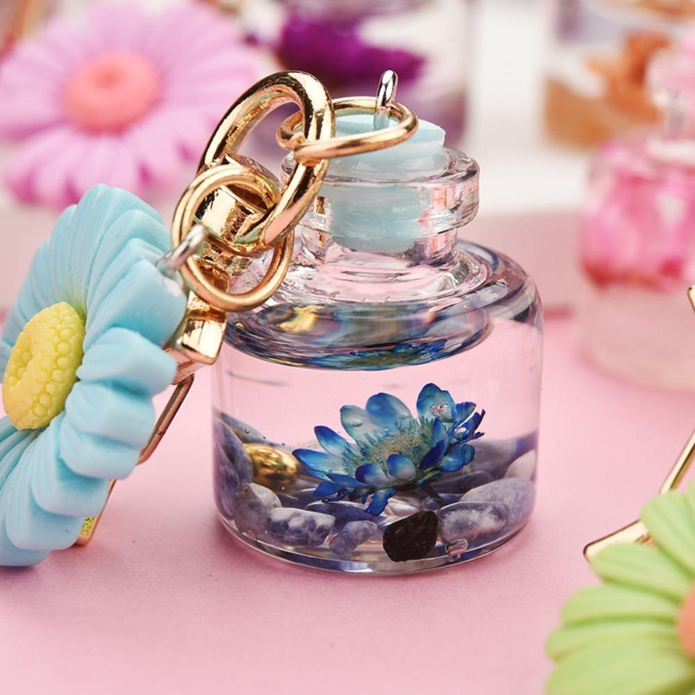 Wish Bottle Moon Buckle Chrysanthemum Keychain Zinc Zinc Alloy  Bag  Accessories   Hanging Pendant