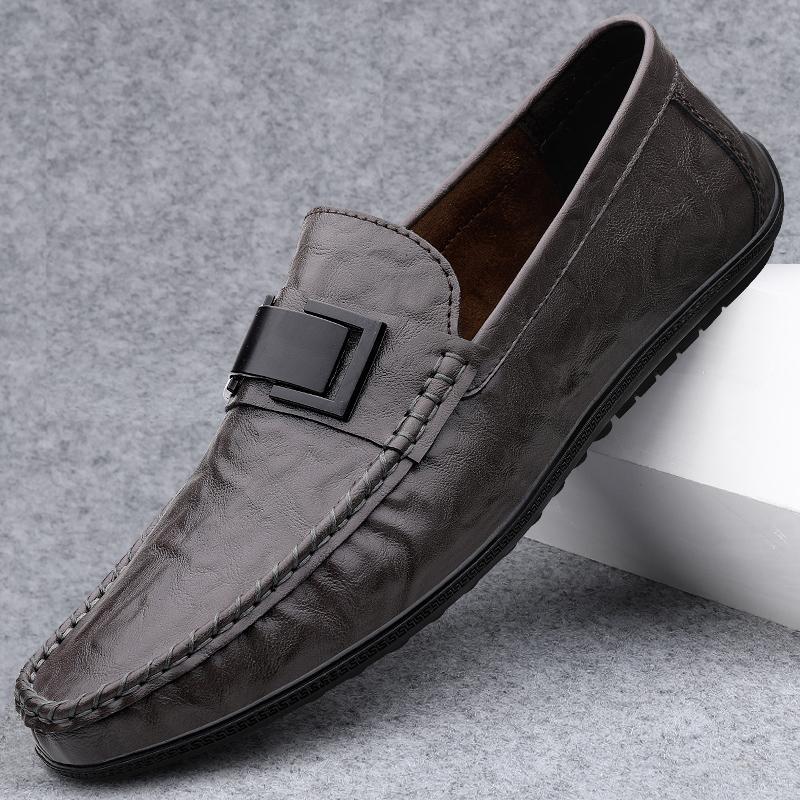 Genuine Leather Men's Shoes New Trendy Casual Slip On Formal Loafers Handmade Moccasins Breathable Male Driving Shoes Sneakers