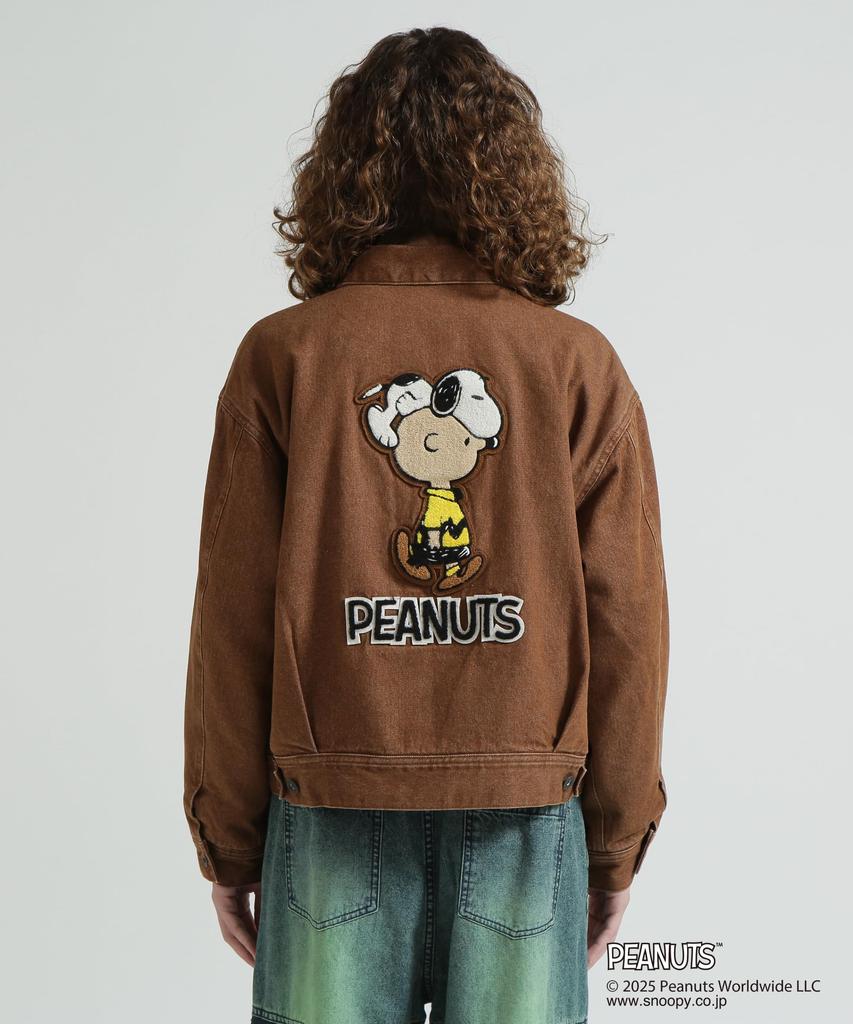 AVIREX Denim Work Jacket Peanuts Brown Women's 783-5252609