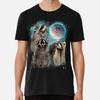 3 Racoon Moon Howling Raccoon Head Funny T-Shirt S-5XL Best T-Shirt