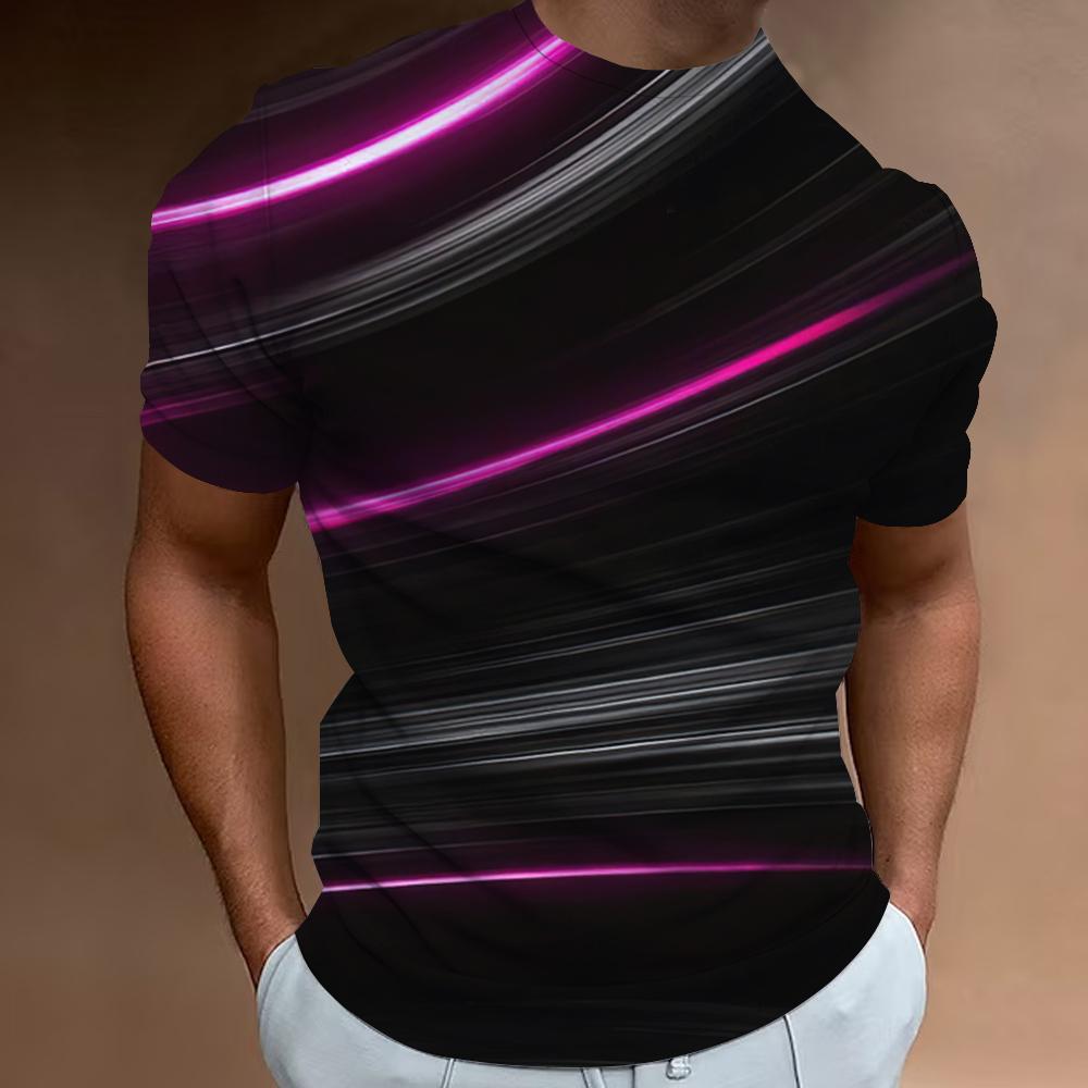 Мужская футболка с 3D-полосатым принтом, толстовка, топы, летние, с круглым вырезом, повседневная мужская облегающая одежда с короткими рукавами, дешевая одежда