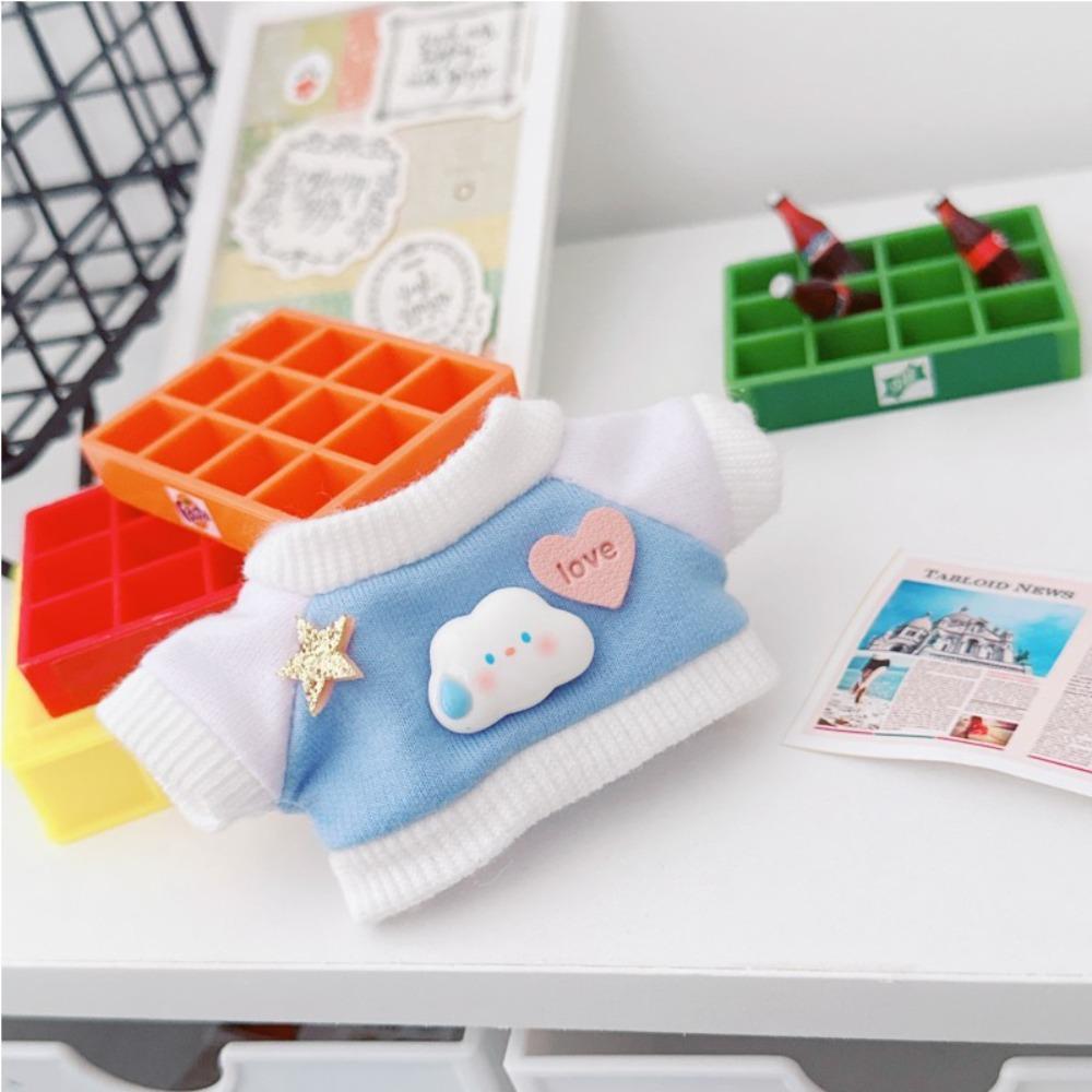 Plush Stuffed 10CM Doll Clothes Hoodies No Attributes Dolls Clothes Pink T-shirt Pants Set  Kids