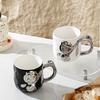 Бытовая легкая роскошная посеребренная керамическая чашка для пары, цветочная чашка для девочек, креативная индивидуальная кружка