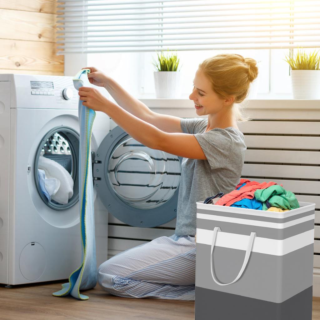 Laundry Basket Large Capacity Foldable Dirty Clothes Storage Basket Portable Waterproof Bathroom Clothes Organizer Bag