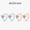 925 Sterling Silver Romantic Heart Ear Hoops For Women Fine Zircon Earrings Bridal Engagement Wedding Jewelry Gift