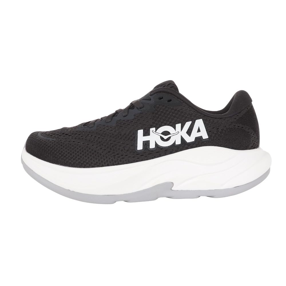 HOKA Rincon 4 Wide Running Size Black and Shoes, Women's, 23.5, White, 1155133-BWHT
