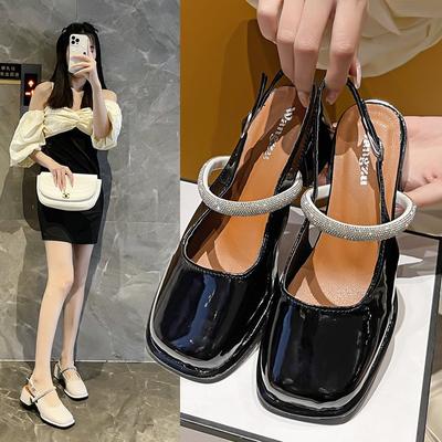 Туфли на высоком каблуке, на полную ногу, широкие, для полных женщин, обувь с сумкой, с круглым носком, для широкой стопы, сандалии, летние, на толстом каблуке, Мэри Джейн, женская обувь