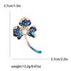 Delicate Alloy Enamel Rhinestone Clover Flower Brooch Elegant Versatile Women'S Clothing Corsage Ornament Pin