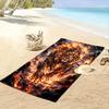 Majestic flaming lion stride Print beach towel, quick drying, suitable for travel, outdoor sports, jogging, the beach and swimming, gift