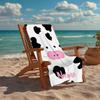 Custom Name Ultra-Soft Beach Towel with Cow Theme,Ideal for Pool - Camping, Diving - Perfect Travel Essential, Vibrant Beach Towel.