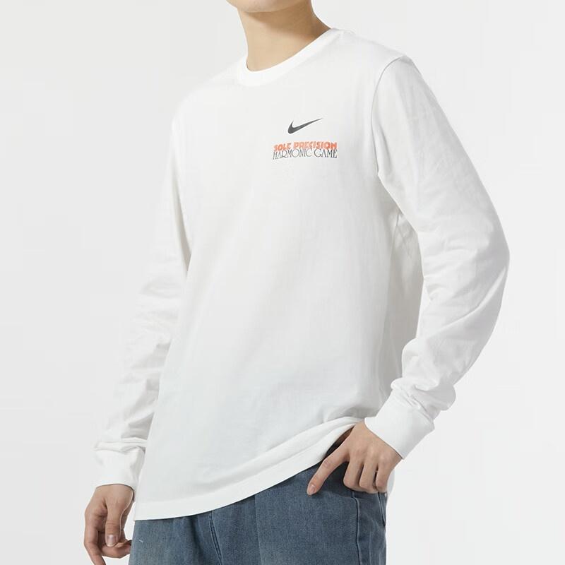 Nike T Shirts Men's White Crew Neck Moderate Straight Fit FQ4919-121