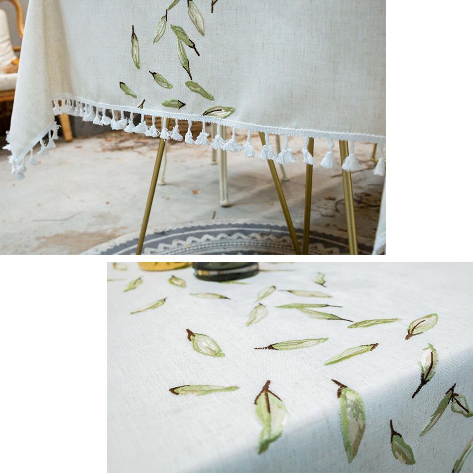 Скатерть с кисточками и вышивкой Anglicanum, хлопково-льняная пыленепроницаемая крышка стола, для кухни, столовой, декор столешницы для домашней вечеринки