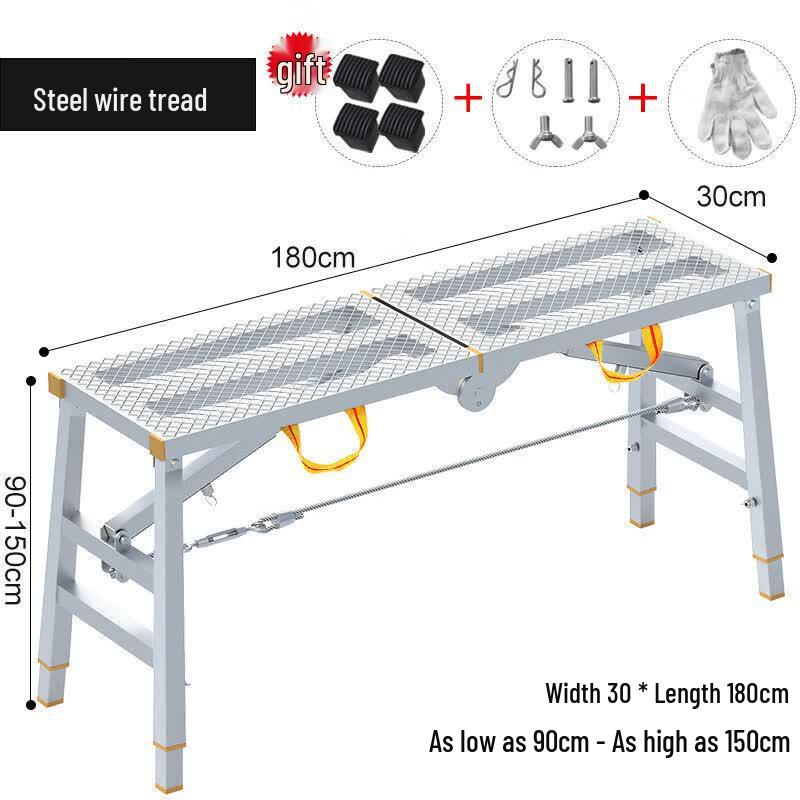 JINGGENG Folding Adjustable Work Platform Step Stool