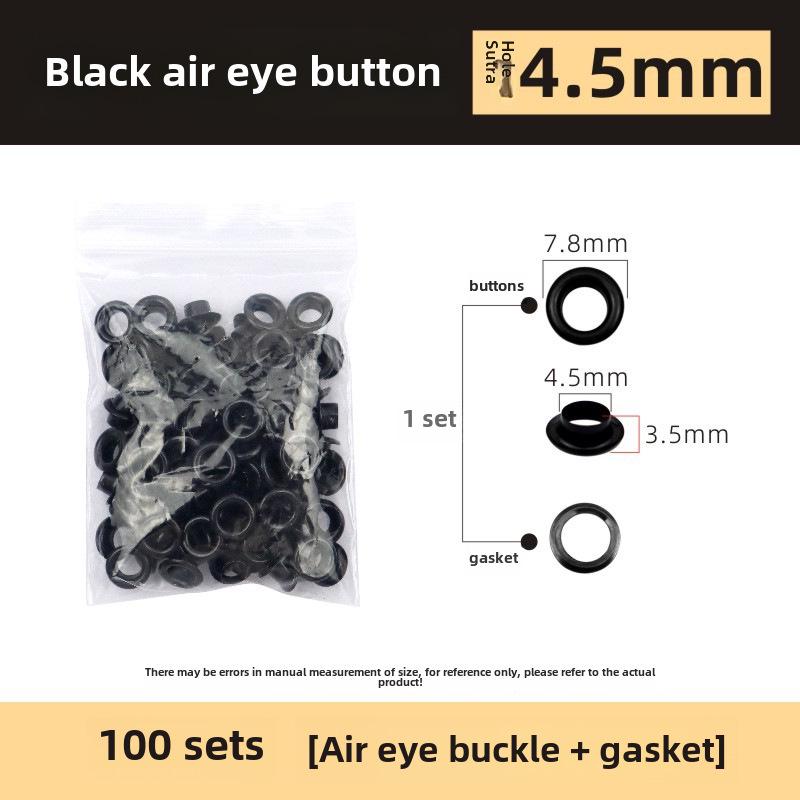 Набор из 200 металлических люверсов 10 цветов диаметром 5 мм с плоскогубцами