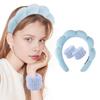 1 Set Sponge Headband Wristband Water Absorbent Face Washing SPA Padded Hair Band Elastic Wrist