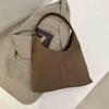 Retro Suede Velvet Women Shoulder Bags Autumn Winter Trendy Coffee Commuter Armpit Bag Lady Solid Color Big Handbags