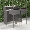 Day and Night - Day and Night 3-piece Garden Bar Furniture Set and Gray Synthetic Rattan Cushions