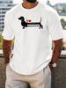 Unisex Crew Neck Short Sleeve Tee I Love Dachshund Graphic Print Casual Lightweight T Shirt For Dog Lovers Summer Daily Fashion Top