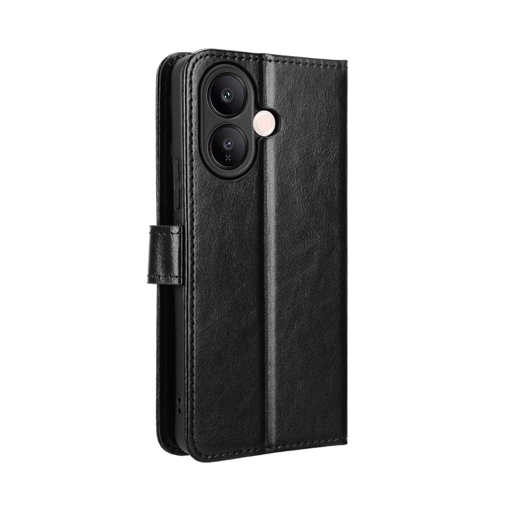 For vivo V60 Lite 5G PU Leather Case with Strap Crazy Horse Texture Phone Wallet Cover
