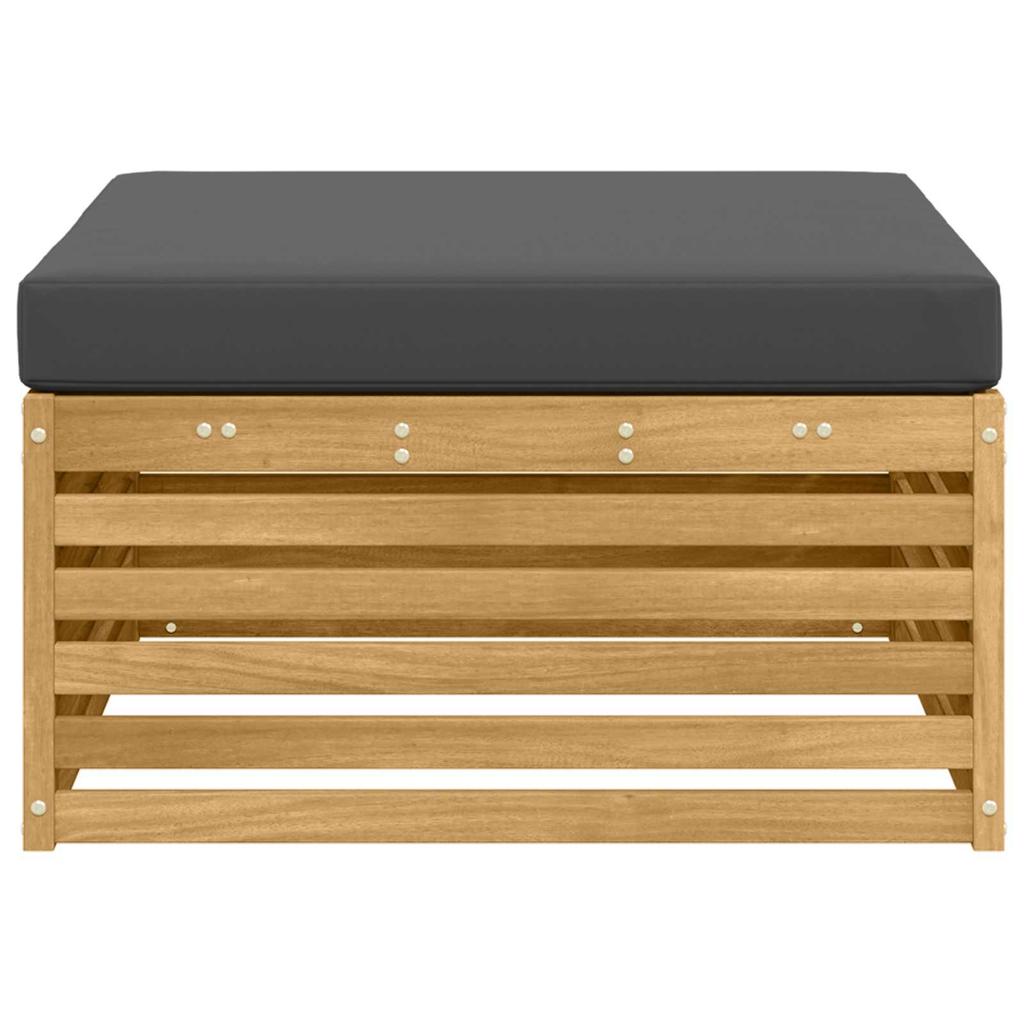 Outdoor Footstool Solid Acacia Wood White