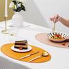 Овальная подставка под тарелку, теплоизоляционная подкладка для обеденного стола, подставка из искусственной кожи, водонепроницаемая, защищает столешницу от царапин и пролитых жидкостей, для домашнего декора стола