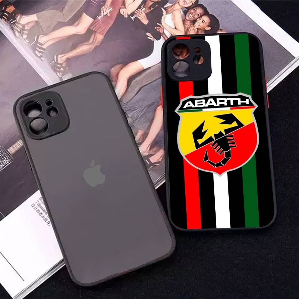 A-Abarth ЛОГОТИП Матовый Прозрачный Чехол для Телефона Для IPhone Case 16 15 14 13 12 11 Pro Max X XS Max Plus