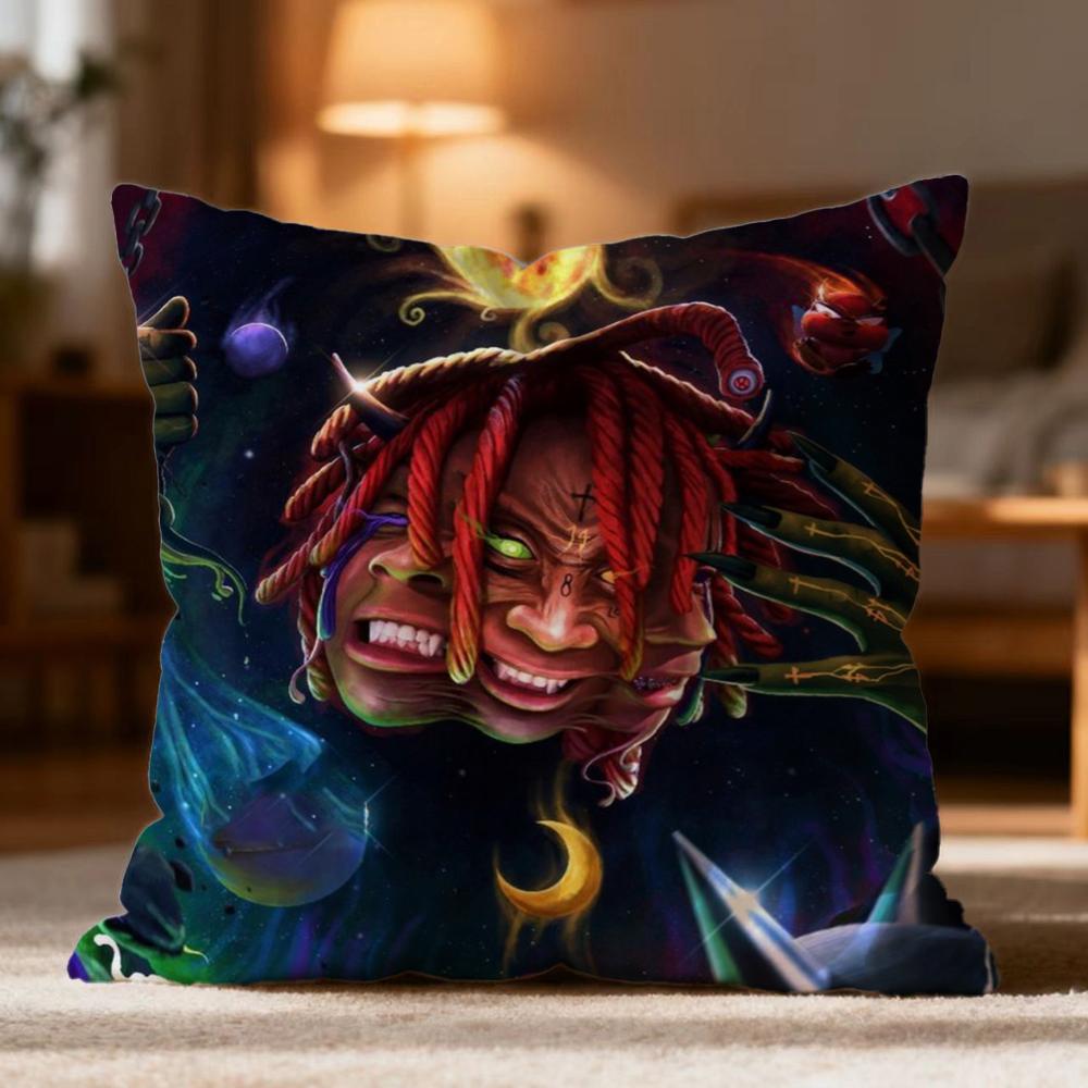 Горячая Наволочка с принтом Trippie Redd Мягкая Стирающаяся Наволочка для Подушки Многоцелевая для Дивана Кровати Путешествий Офиса