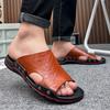 Summer Men's Sandals and Slippers 2024 Fashionable Casual Beach Shoes, Anti Slip and Wear-resistant Outdoor Sports Sandals