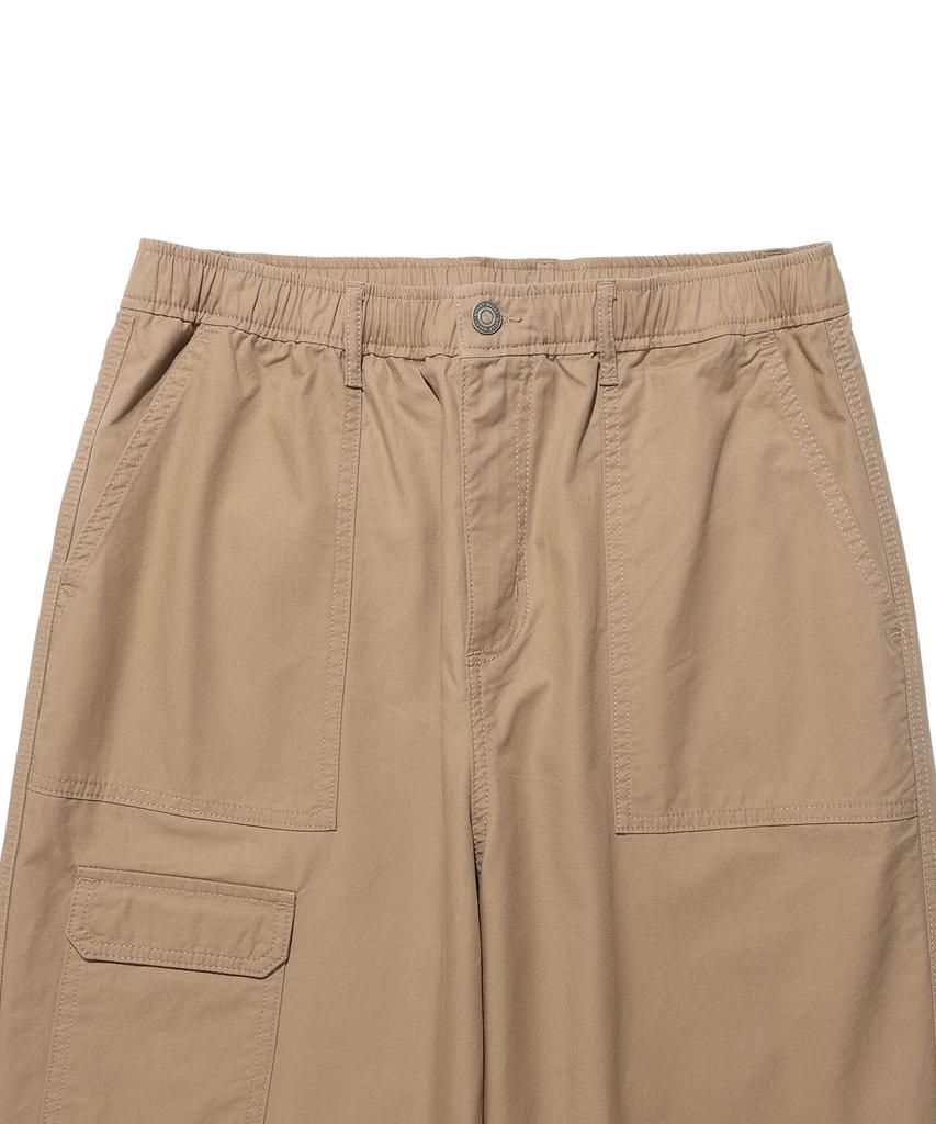 WACKY WILLY Straight Cotton Fatigue Elastic Pants Beige