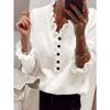 Spring and Autumn Women's Casual V-Neck Solid Color Knit Button Sweater