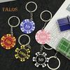 6 Pcs Poker Keychain Bag Decoration Pendant Polished Metal Ring Lightweight Acrylic Key Ring Charm Poker Lover Accessory