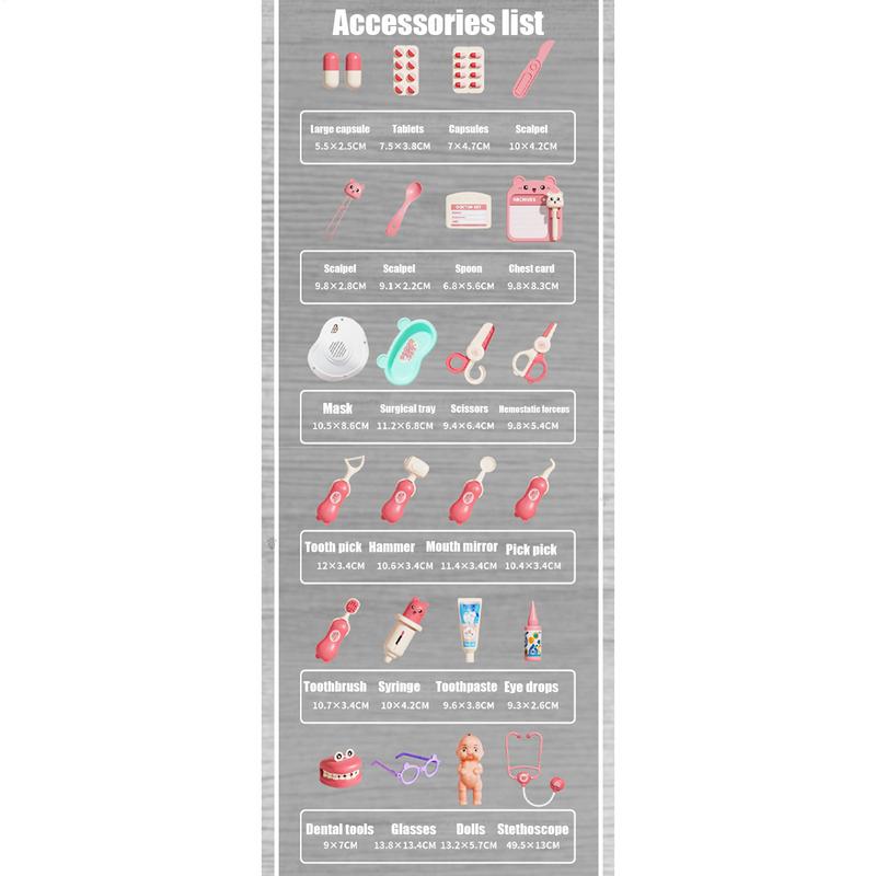 Детский набор доктора, ролевая игра, сумка с медицинскими инструментами со стетоскопом, настоящий стоматологический набор, ролевая игра, образовательный набор доктора для детей