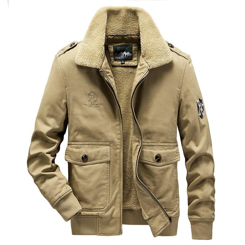 Bomber Jacket Parka Coat Men Winter Warm Thick Fleece Fur Collar Military Coat Men Brand Army Tactics Jacket Men 6xl