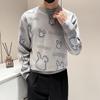 Напечатанный свитер осень-зима мужской весна-осень корейский новый круглый вырез свободный топ шикарный стиль Гонконг модный