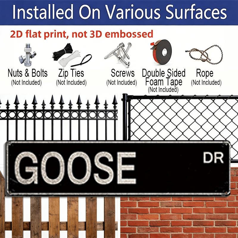 Vintage 'GOOSE' Metal Sign - 15.7×3.94" Aluminum Decorative Sign | Waterproof & Dustproof Wall Art for Home, Bar, Cafe Decor | Perfect for Indoor