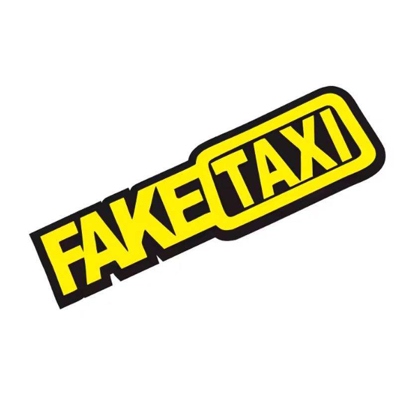 G003 20x5.6см Забавная НАКЛЕЙКА НА АВТОМОБИЛЬ FAKE TAXI Наклейка Деколь Эмблема Самоклеящаяся Виниловая Универсальная Для BMW Ford Toyota VW Honda Kia LL6