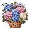 DIY Craft Kit with Precut Fabric Floral Basket Patchwork Kit Sewing Pre-cut Fabric Flower Project for Adults Handmade Home Wall Art Decor