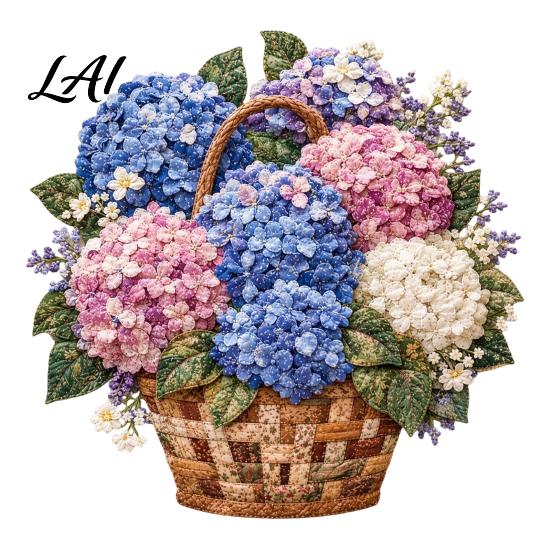 DIY Craft Kit with Precut Fabric Floral Basket Patchwork Kit Sewing Pre-cut Fabric Flower Project for Adults Handmade Home Wall Art Decor