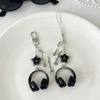 Bags Decoration Earphone-shaped Keychain Glitter Microphone Pendant  Backpack Charms