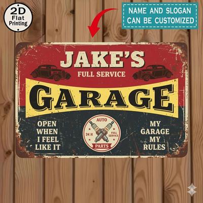 Индивидуальная металлическая табличка с персонализированным логотипом для гаража, мужской комнаты, бара, паба. Водонепроницаемая, для наружного и домашнего декора