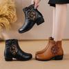 GKTINOO 2025 Осень Зима Натуральная Кожа Женские Короткие Ботинки Туфли для Мамы Ботильоны Мягкая Подошва Винтаж Толстый Каблук Ботильоны