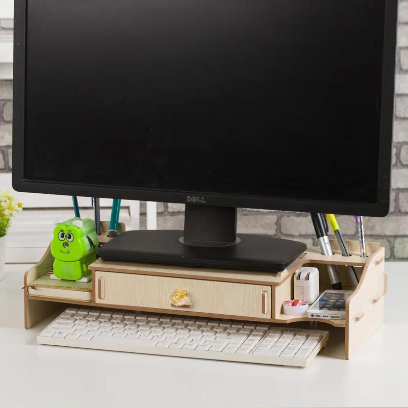 Настольная полка для хранения вещей, деревянная полка для хранения клавиатур, настольное хранилище, домашний декор, офисные принадлежности, держатель для ручек